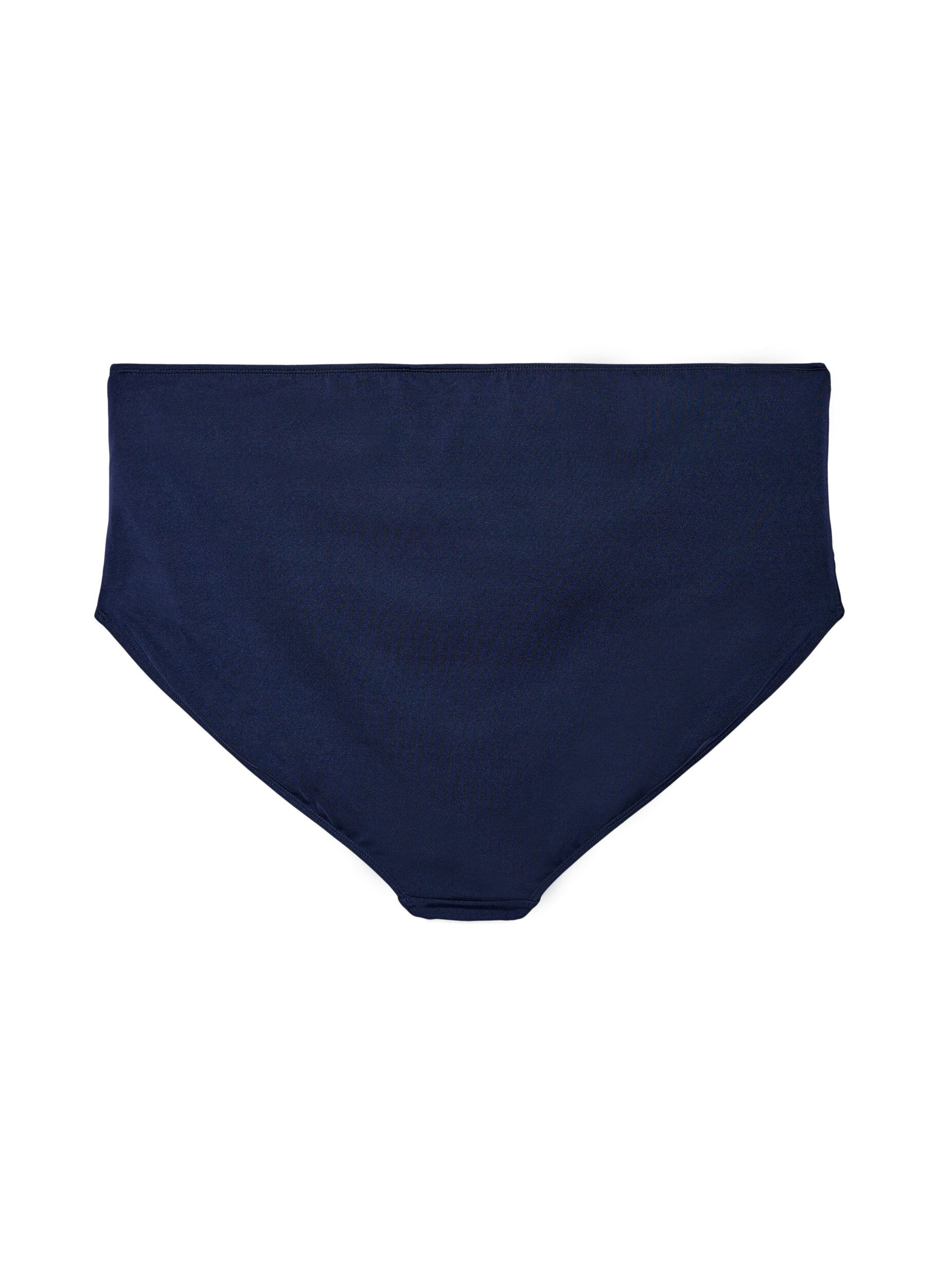 ZizziBikini-Slip mit Drapierung und hoher Taille, Blau, Packshot image number 1