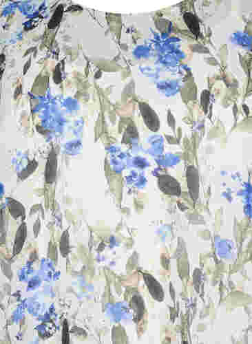 Bedruckte Bluse mit langen Ärmeln, Blue Flower AOP, Packshot image number 2