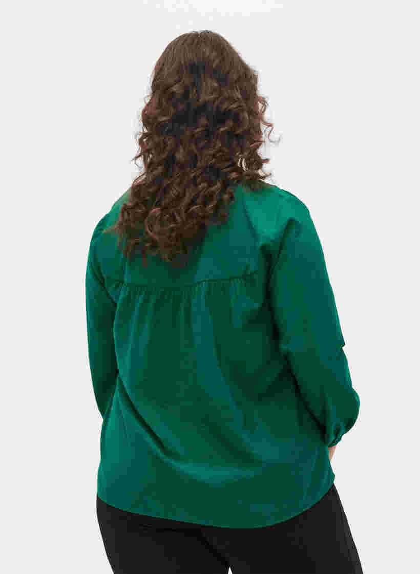 Langärmelige Bluse aus Viskosemischung, Evergreen, Model image number 1