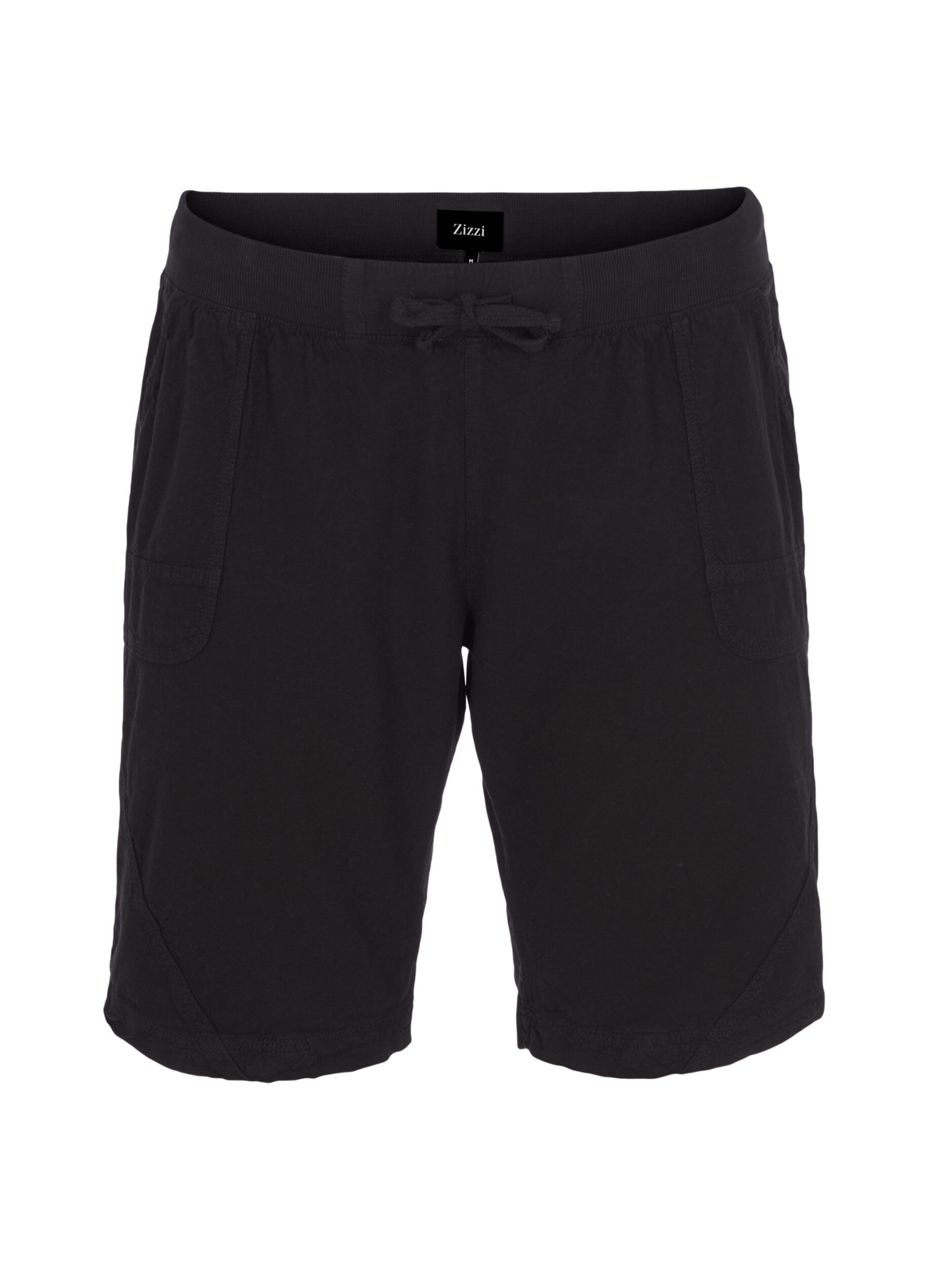 ZizziLockere Shorts aus Baumwolle mit Taschen, Schwarz, Packshot image number 0