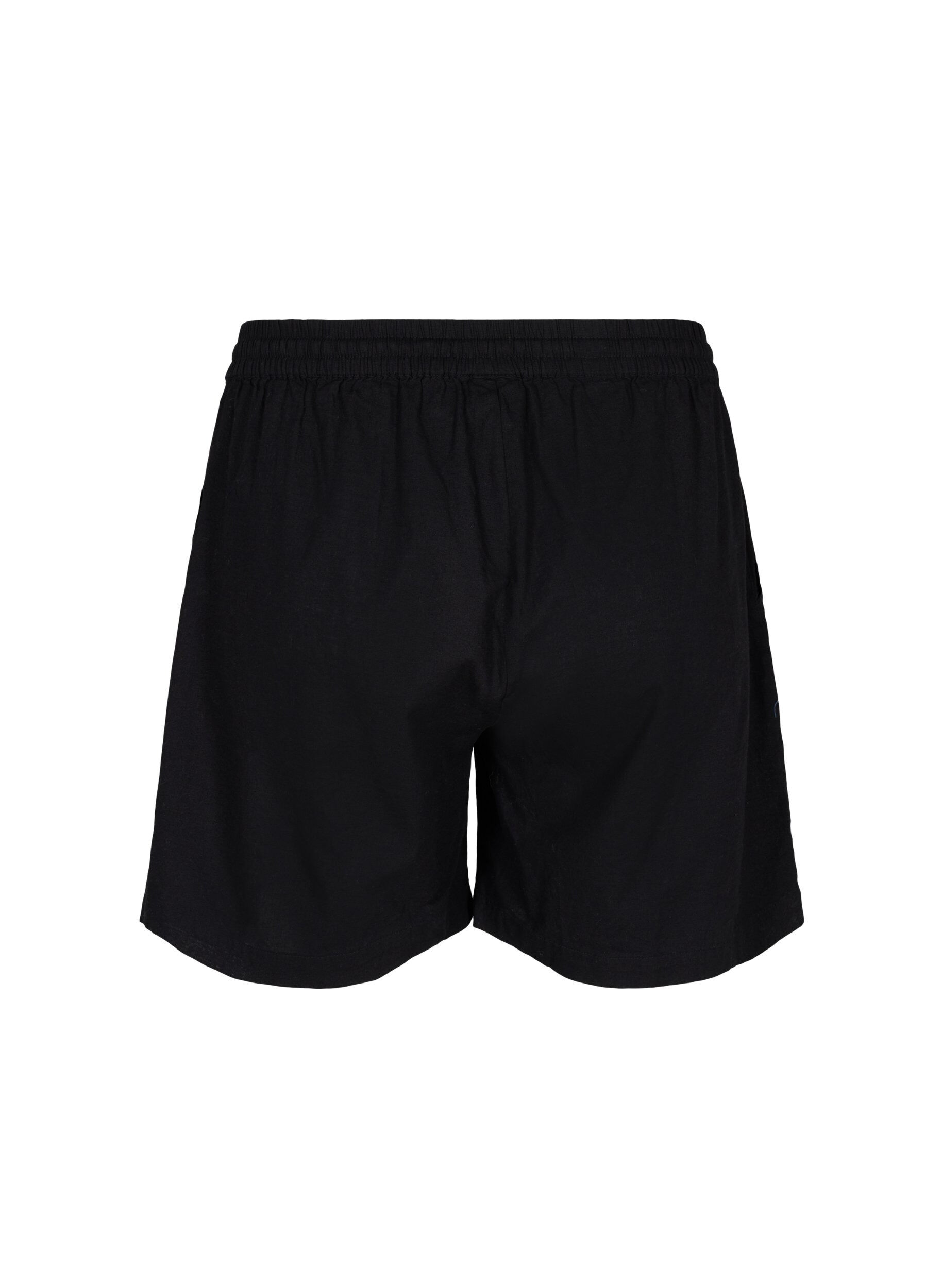 ZizziLockere Shorts aus einer Baumwollmischung mit Leinen, Black, Packshot image number 1