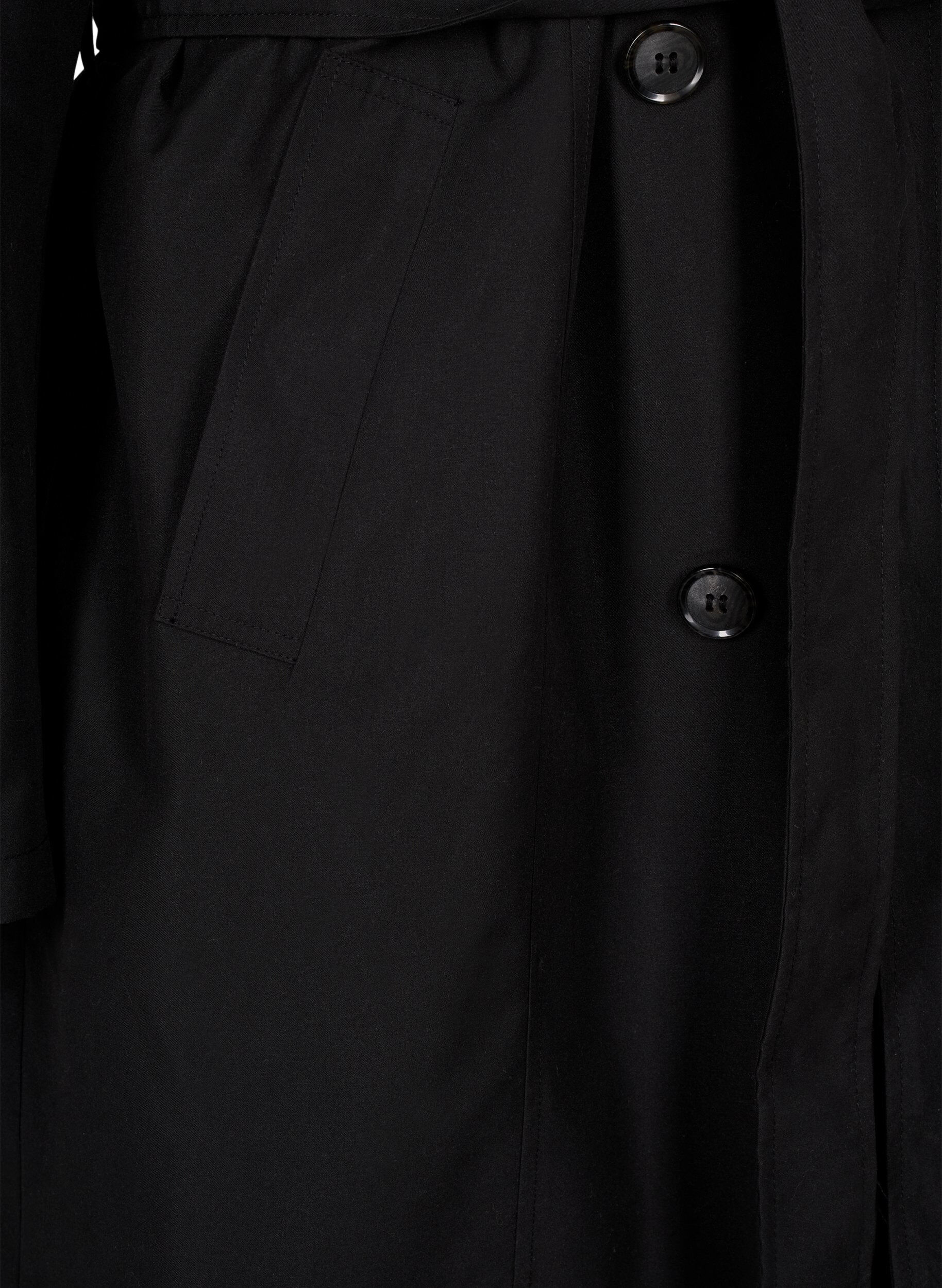 ZizziTrenchcoat mit G&uuml;rtel und Schlitz, Black, Packshot image number 3