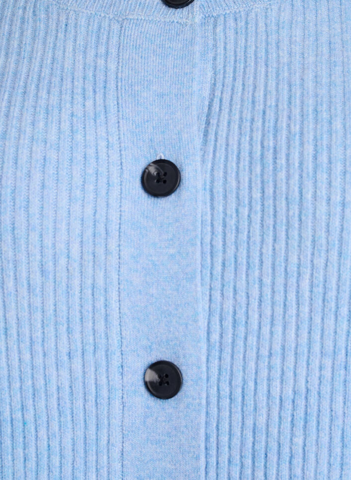 Rippenstrick Strickjacke mit Kn&ouml;pfen, Blau, Packshot image number 2