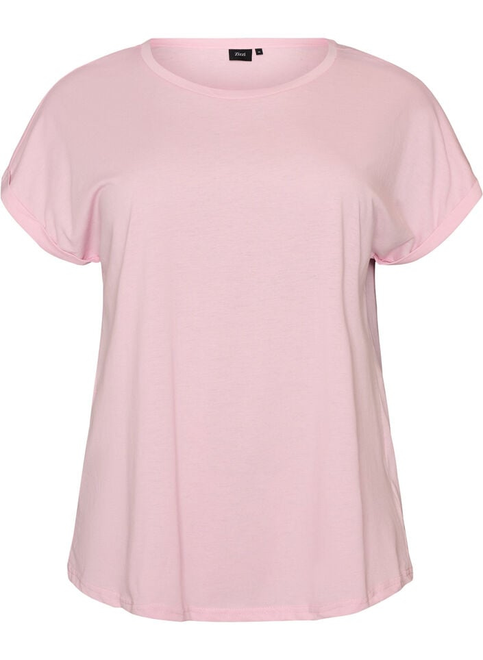 Kurz&auml;rmeliges T-Shirt aus einer Baumwollmischung, Rot, Packshot image number 0