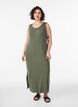&Auml;rmelloses geripptes Kleid aus Viskose, Gr&uuml;n, Model image number 0