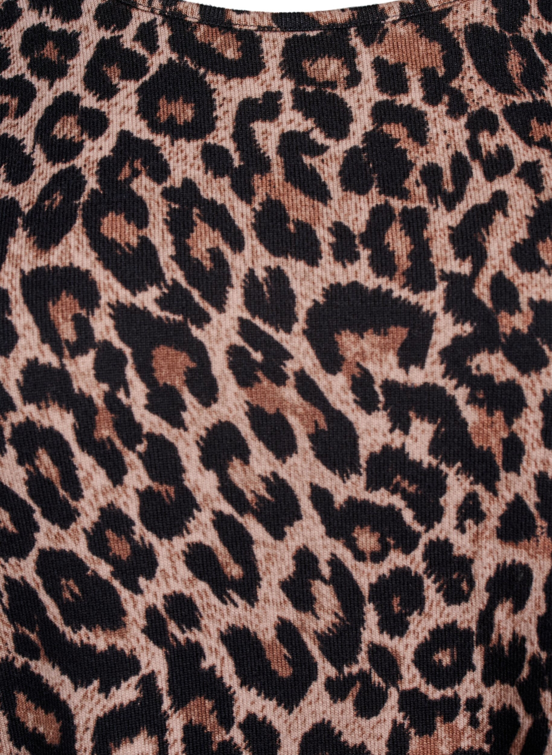 ZizziBluse mit Leopardenmuster und langen &Auml;rmeln, Braun, Packshot image number 2