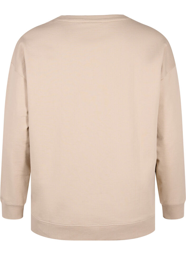 Sweatshirt mit Rundhalsausschnitt, Simply Taupe, Packshot image number 1