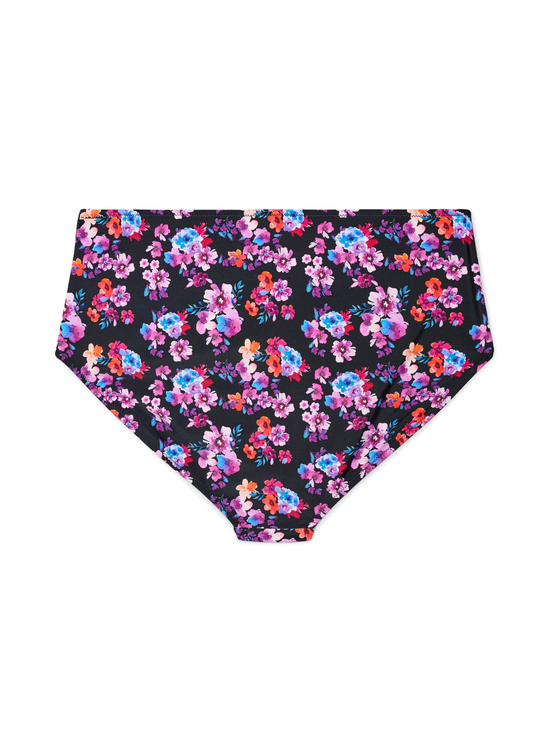 ZizziHoch taillierte Bikinihosen mit Muster, Lila, Packshot image number 1