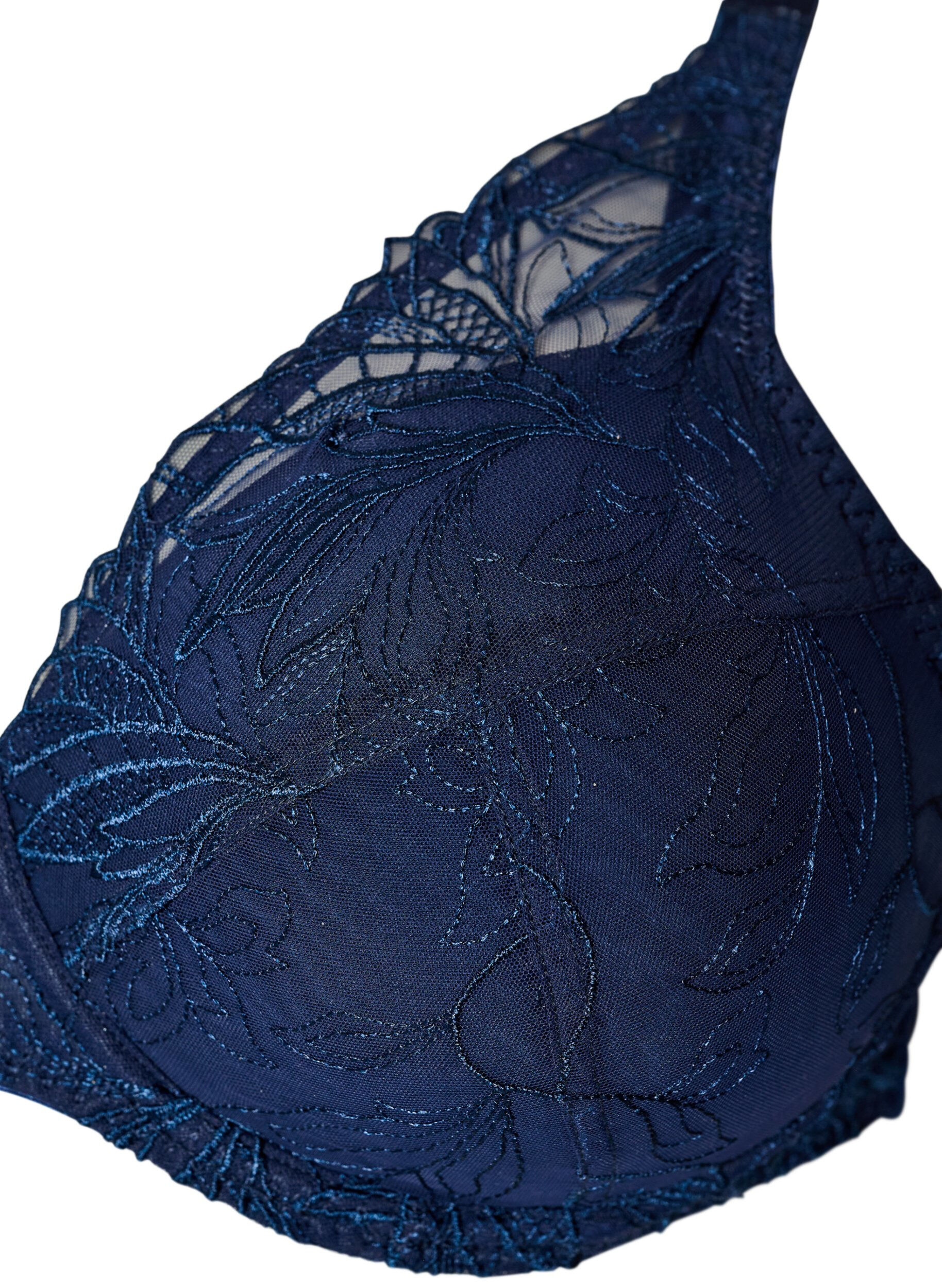 ZizziGepolsterter Spitzen-BH mit B&uuml;gel, Blau, Packshot image number 2