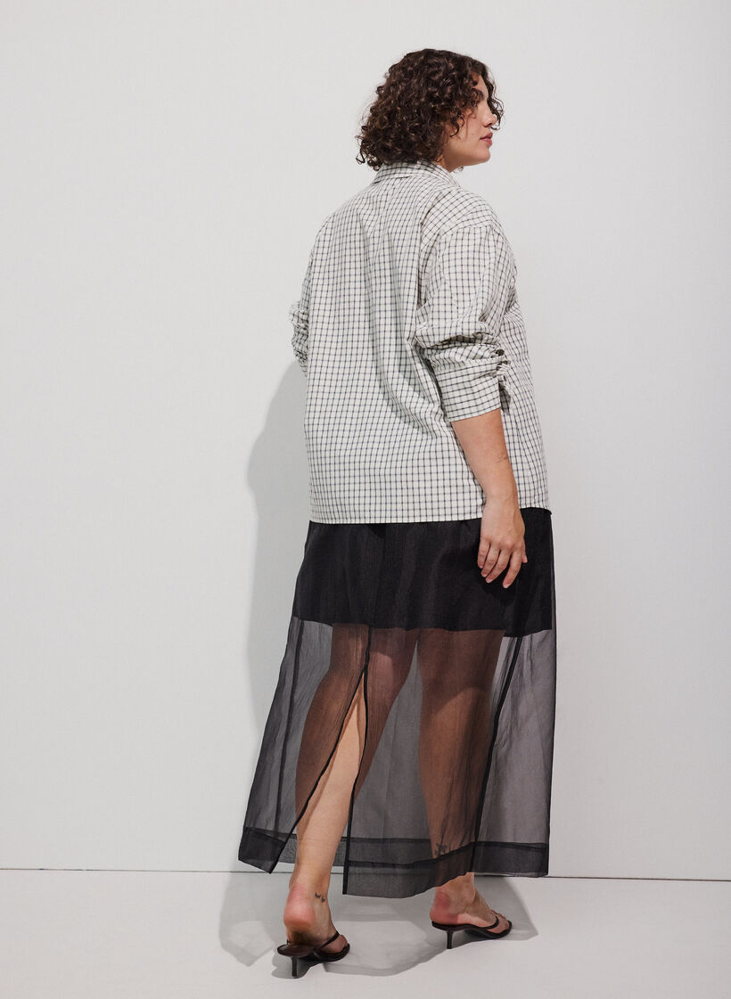 Langer Rock in Organza-Optik, Schwarz, Model image number 2