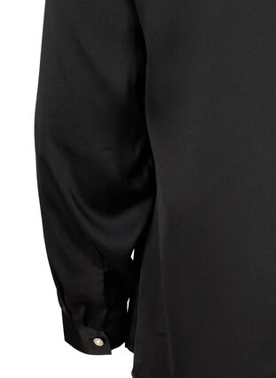 Langarm Bluse mit femininen Knöpfen, Black, Packshot image number 3