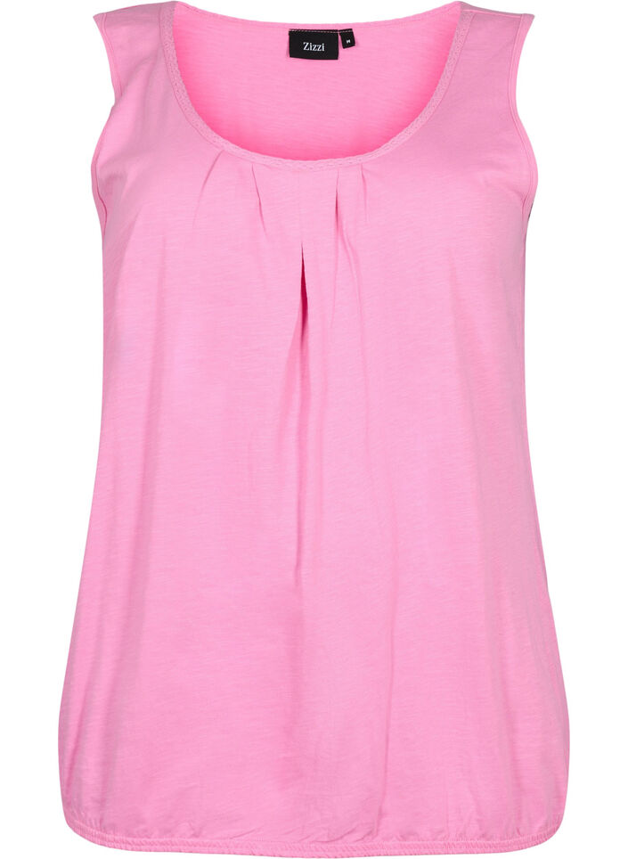 2er-Pack Tops aus Baumwolle mit Spitzenrand, Rosebloom / Black, Packshot image number 2