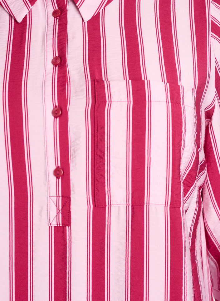 Kleid mit Kragen und Brusttasche, Pink, Packshot image number 2