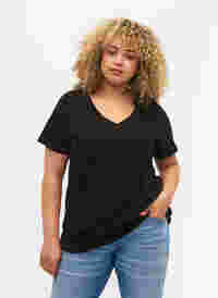 2er-Pack basic T-Shirts aus Baumwolle, Black/Bright W, Model
