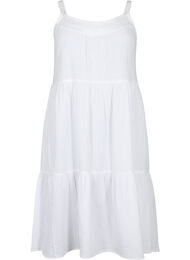 Einfarbiges Trägerkleid aus Baumwolle, Bright White, Packshot