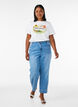 T-Shirt aus Bio-Baumwolle mit Frontprint, Wei&szlig;, Model image number 1