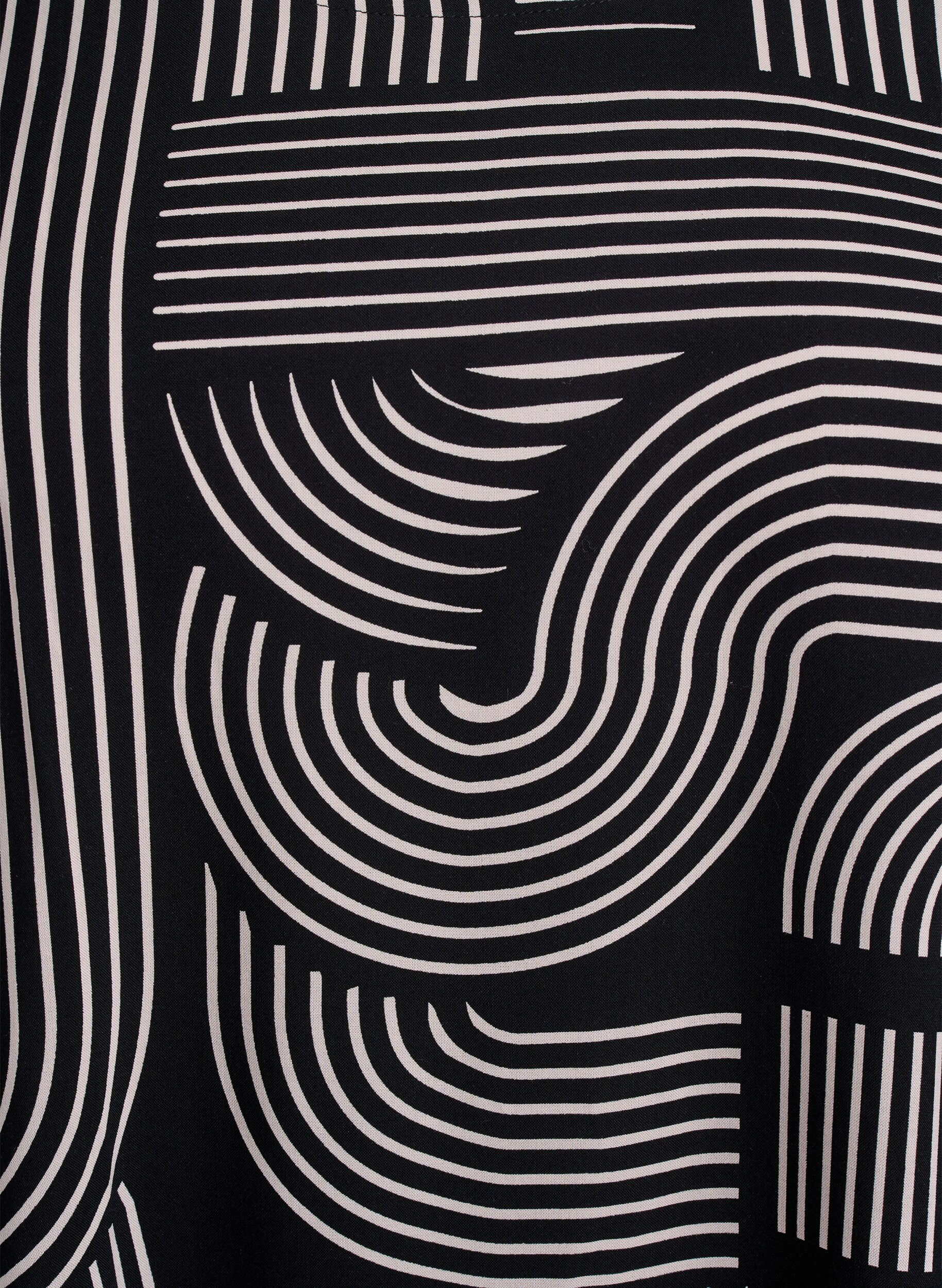 ZizziKurzarmbluse aus Viskose mit Aufdruck, Schwarz, Packshot image number 2