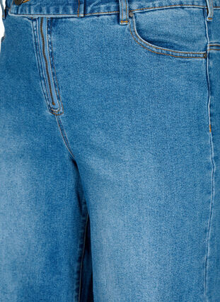 Cropped Jeans mit breitem Bein, Blue denim, Packshot image number 2