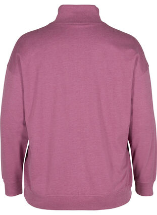 Meliertes Sweatshirt mit Reißverschluss, Grape Nectar Melange, Packshot image number 1