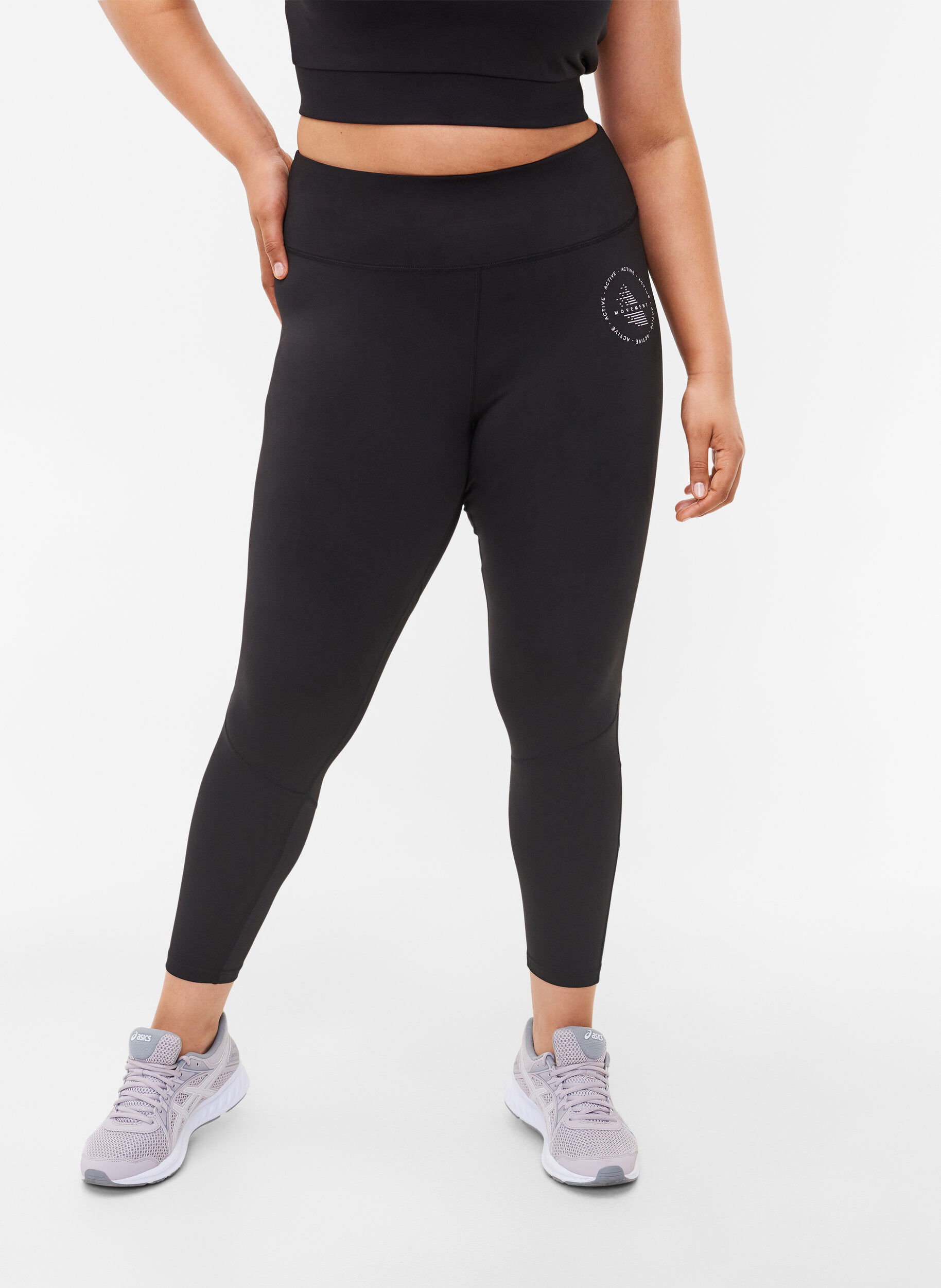 ZizziUnifarbene Fitness-Leggings, Black, Model image number 0