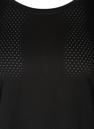 Kurzarm T-Shirt mit Struktur, Black, Packshot image number 2