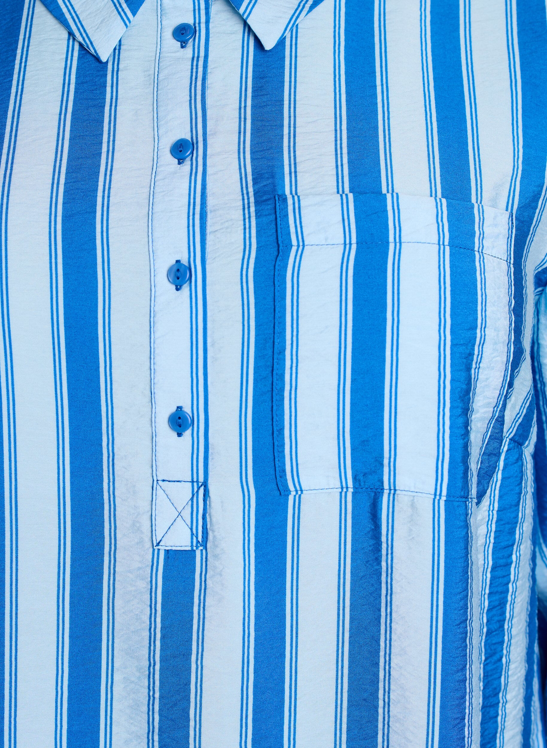 ZizziKleid mit Kragen und Brusttasche, Blau, Packshot image number 2