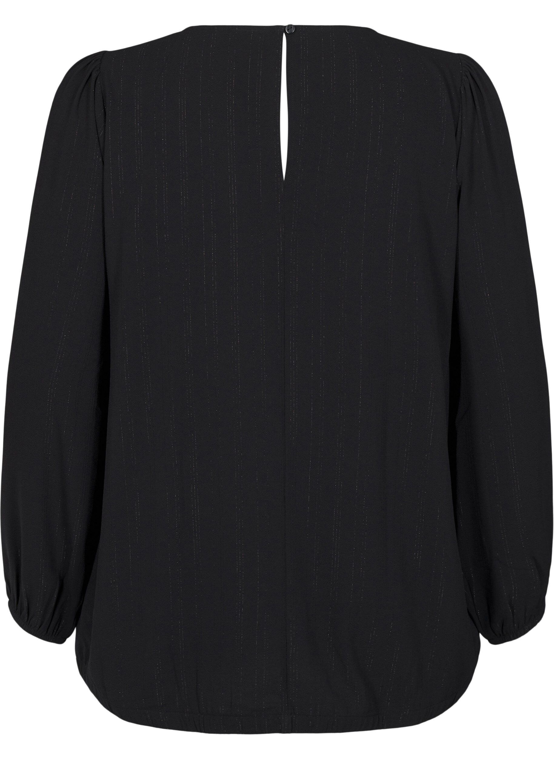 ZizziBluse mit Silberglitzer, Schwarz, Packshot image number 1