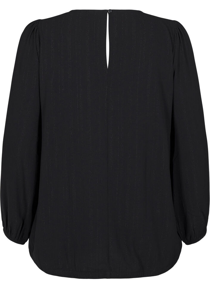 Bluse mit Glitzer, Schwarz, Packshot image number 1
