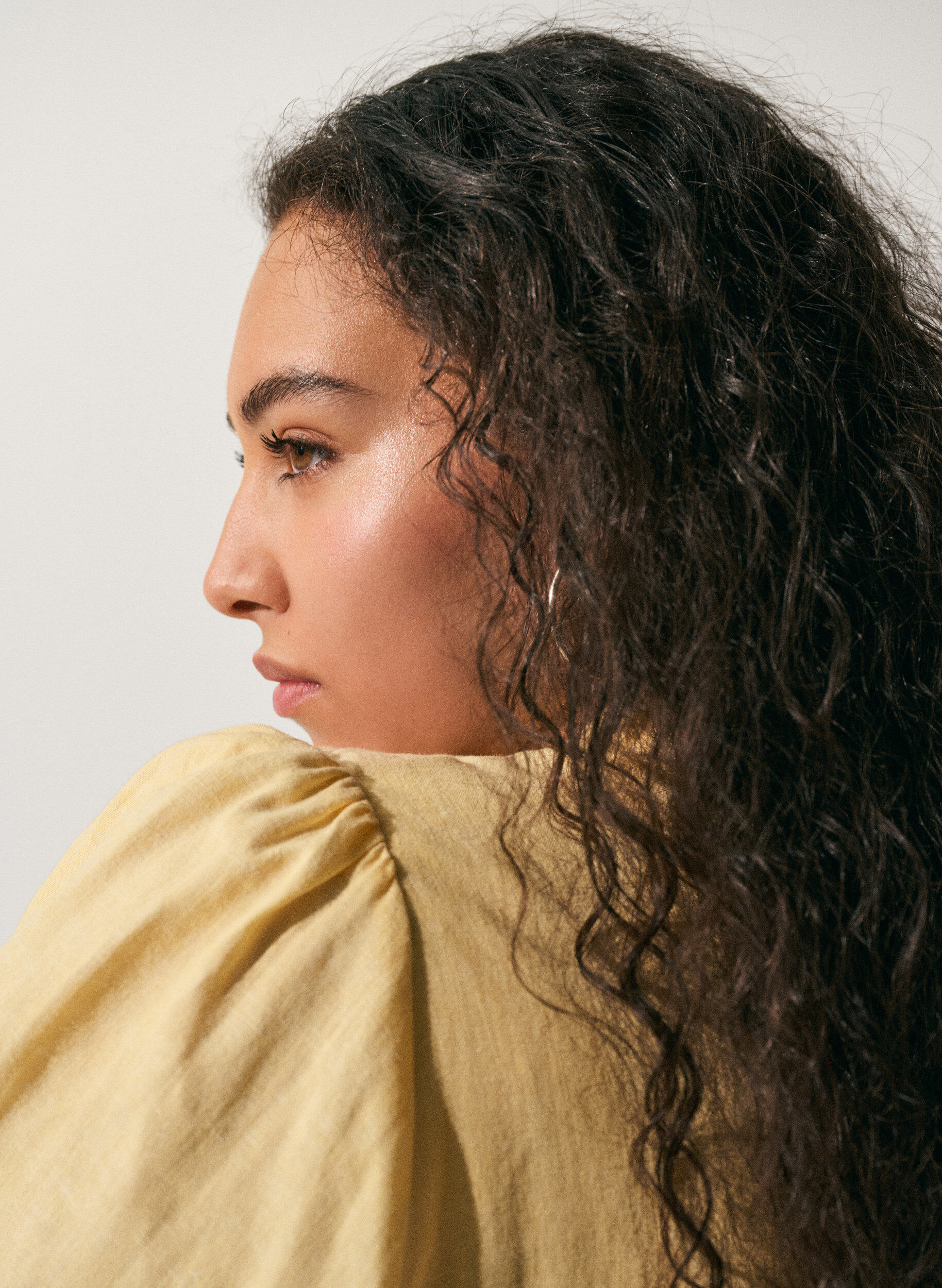 ZizziHemdblusenkleid aus Leinen und Viskose mit Bindeg&uuml;rtel, Gelb, Image image number 0