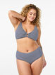 Bikinihose mit Streifenmuster und normaler Taille, Blau, Model image number 0