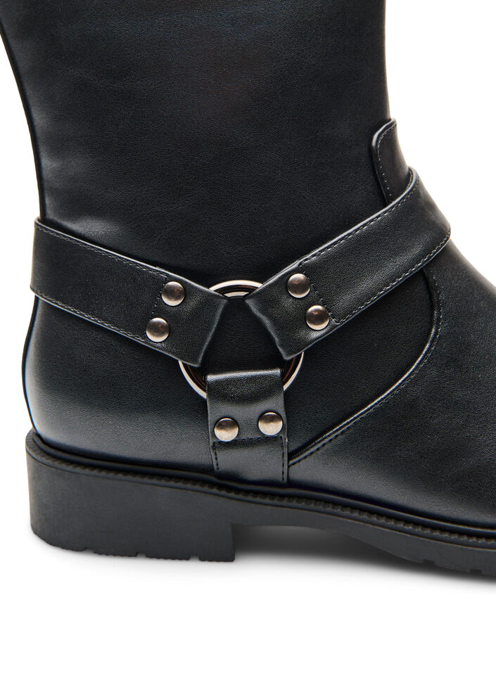 Kurzer Bikerstiefel, Schwarz, Packshot