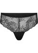 G-String mit Spitze und regulärer Taille, Black, Packshot image number 0