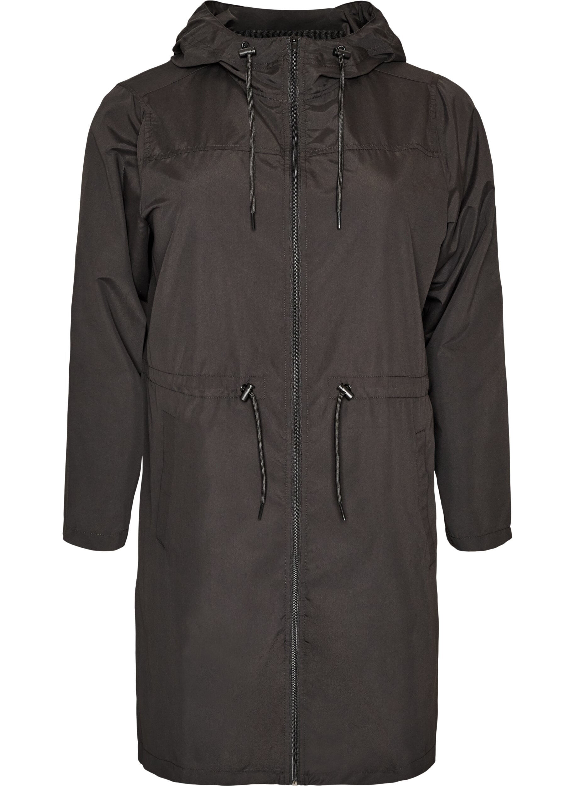ZizziLeichter Parka mit Kapuze, Schwarz, Packshot image number 0