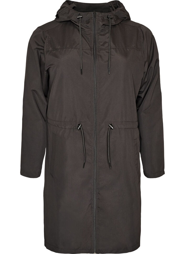 Leichter Parka mit Kapuze, Schwarz, Packshot image number 0