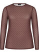 Bluse aus Mesh mit Print, Braun, Packshot image number 0