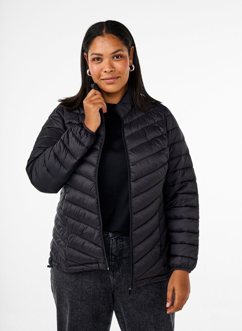 Leichte Jacke mit Taschen, Schwarz, Model image number 0