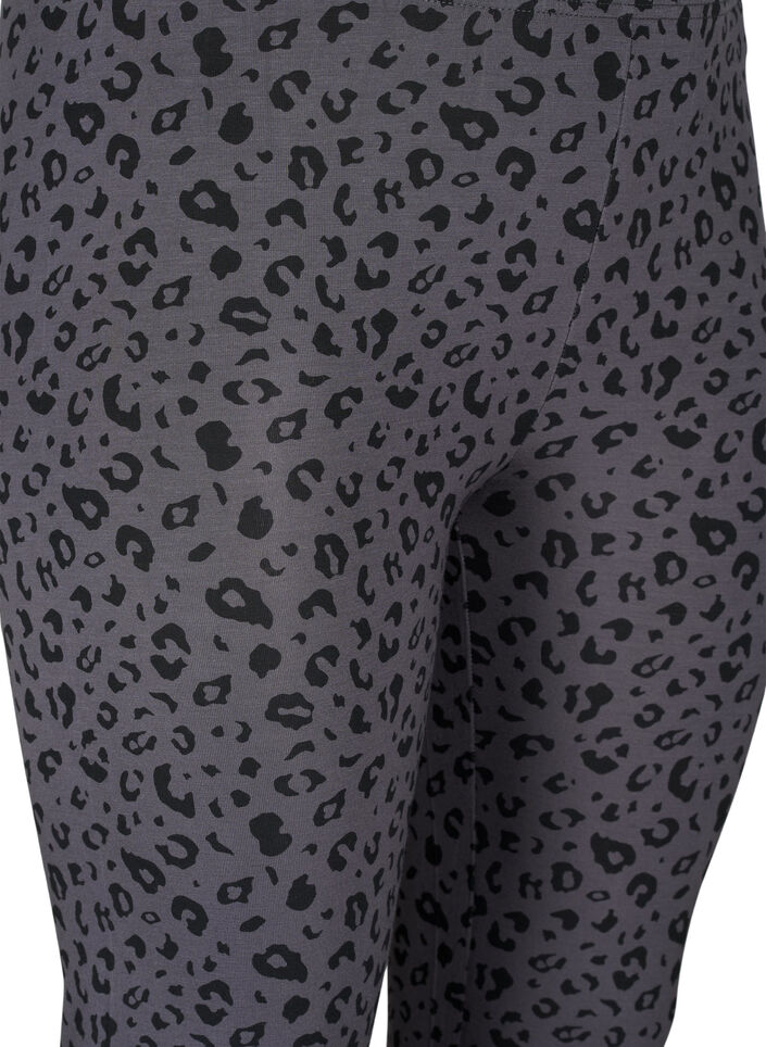 Viskose Leggings mit Leopardendruck, Grau, Packshot image number 2
