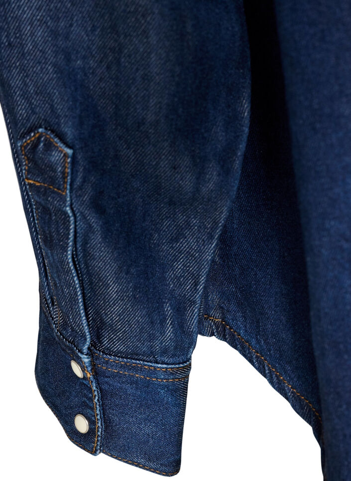 Jeanshemd aus Lyocell mit Druckkn&ouml;pfen, Blau, Packshot image number 3
