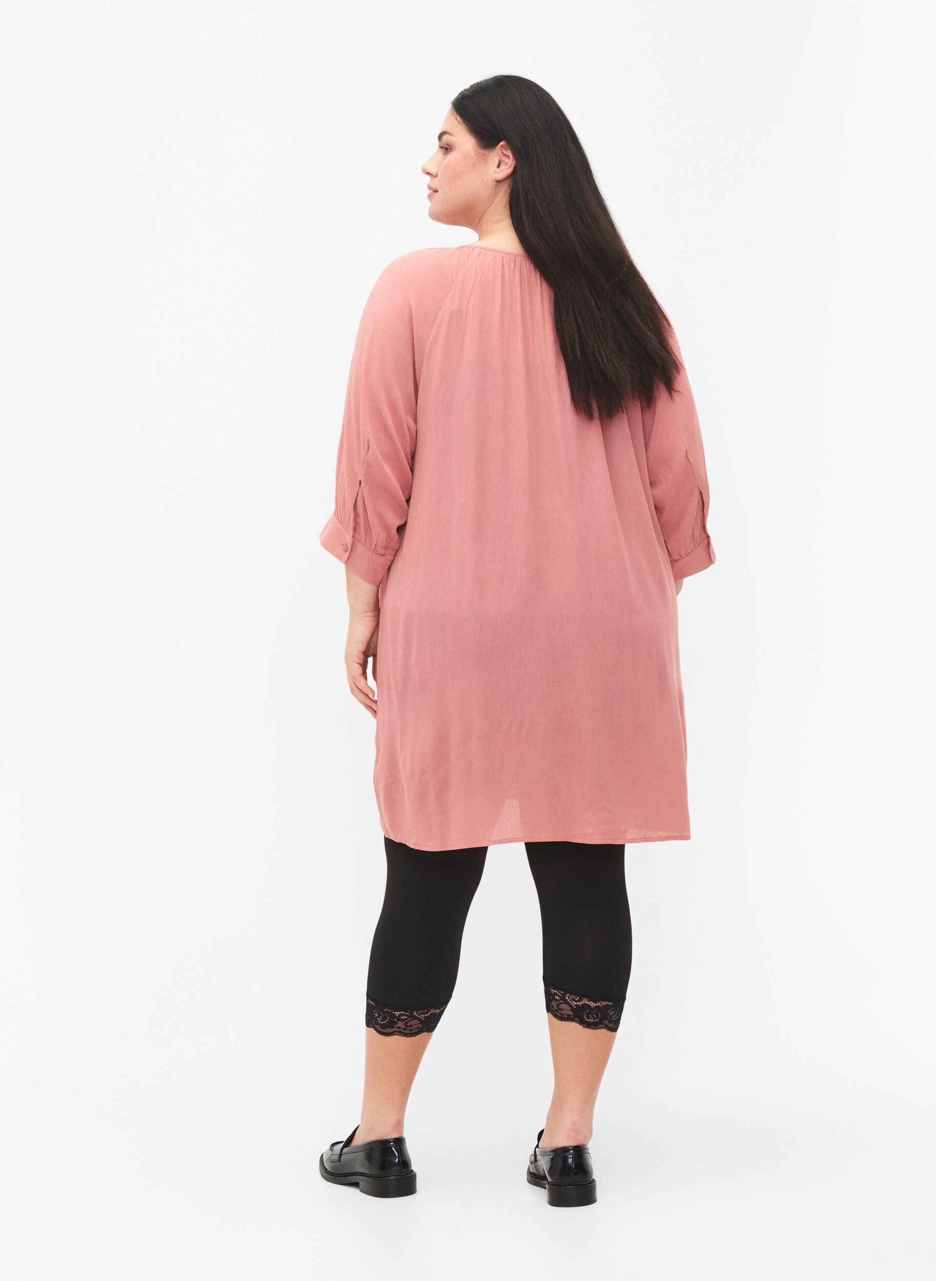 Zizzi2er-Pack 3/4 Leggings mit Spitze, Black / Black, Model image number 1