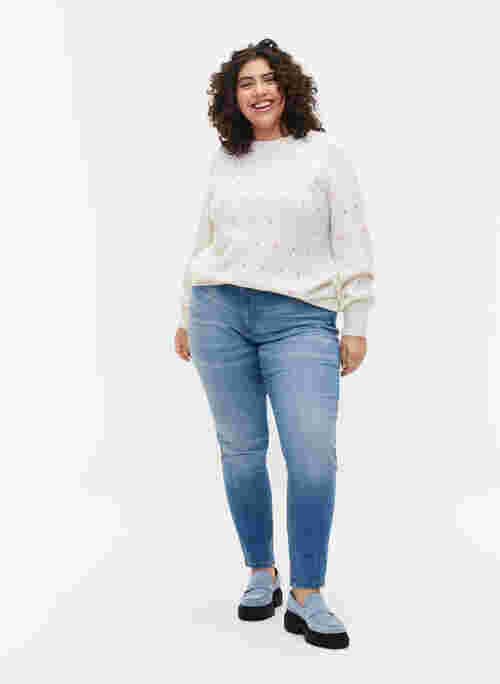 Emily Jeans mit Slim Fit und normaler Taillenhöhe, Blue denim, Model