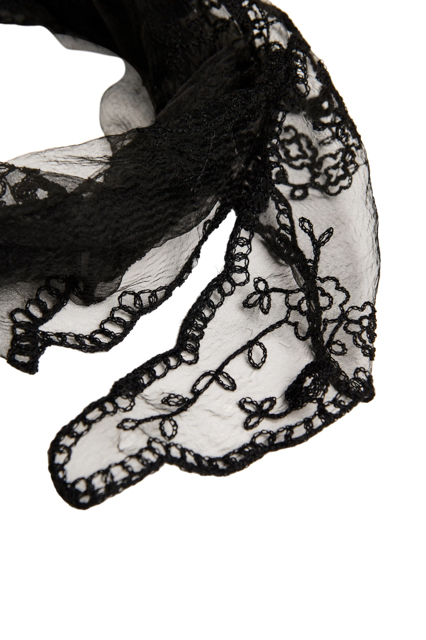 ZizziDreieckiges Spitzentuch, Schwarz, Packshot image number 1