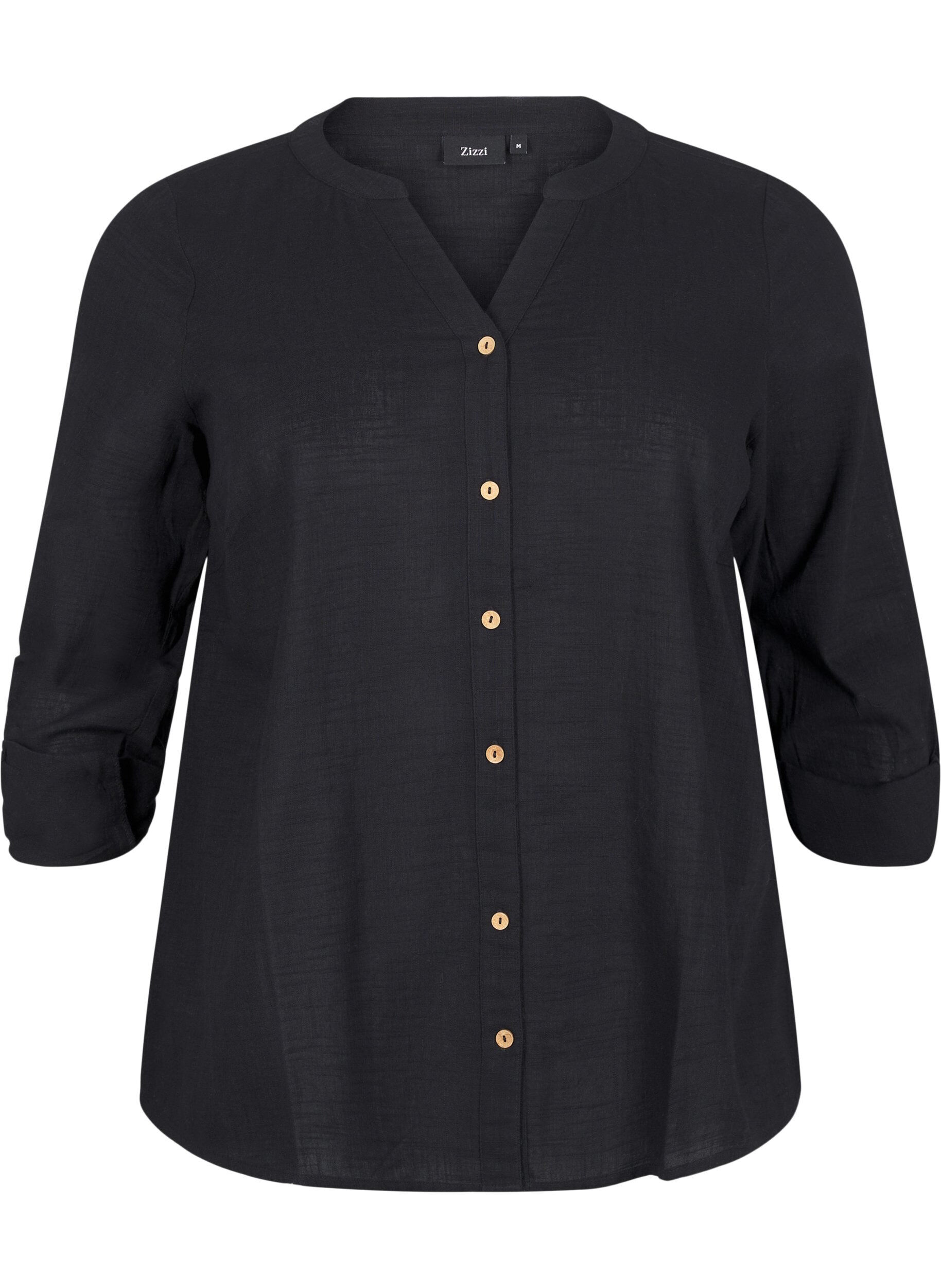 Baumwollbluse mit V-Ausschnitt