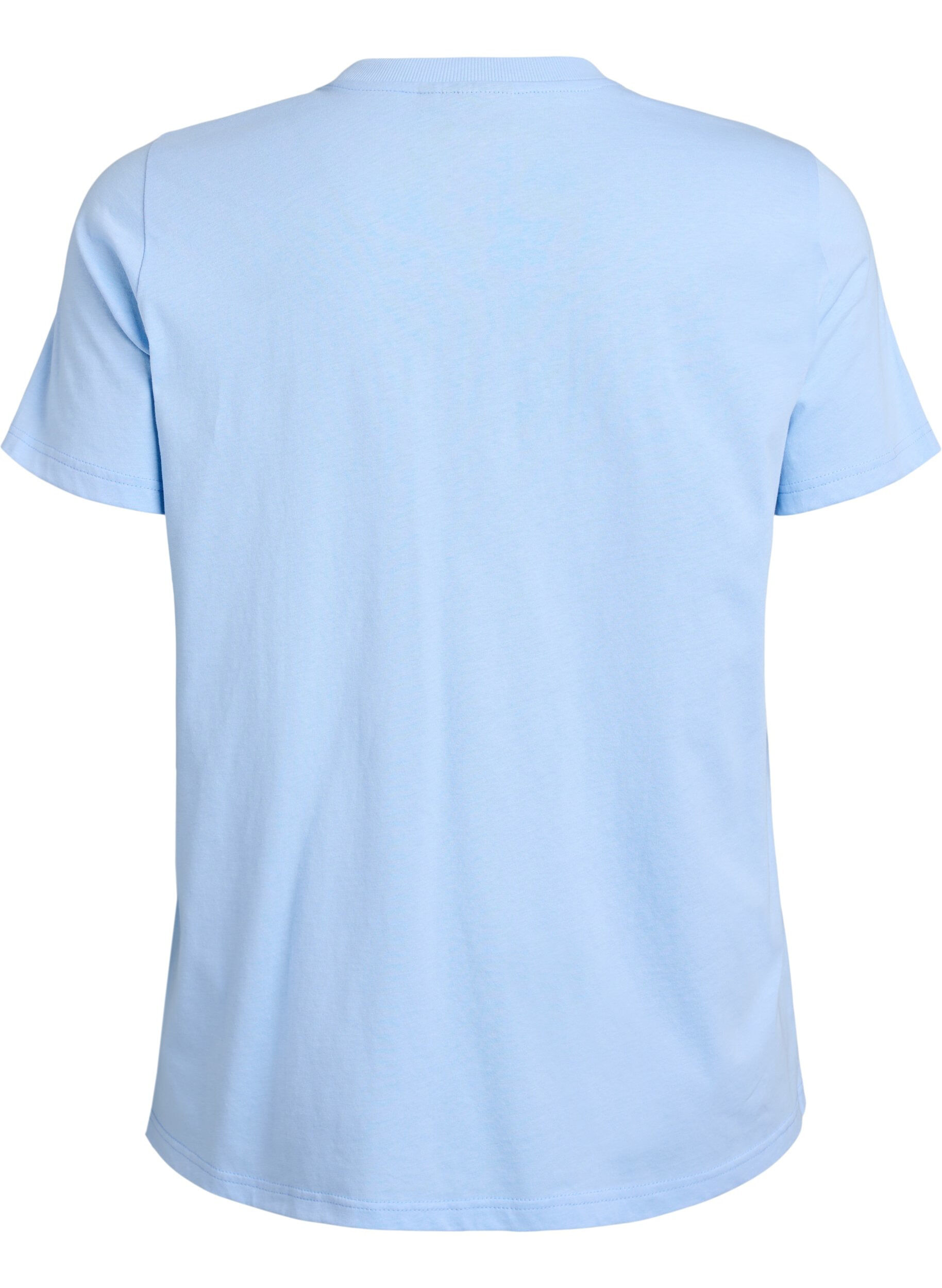 ZizziBasic-T-Shirt aus Baumwolle mit Rundhalsausschnitt, Blau, Packshot image number 1
