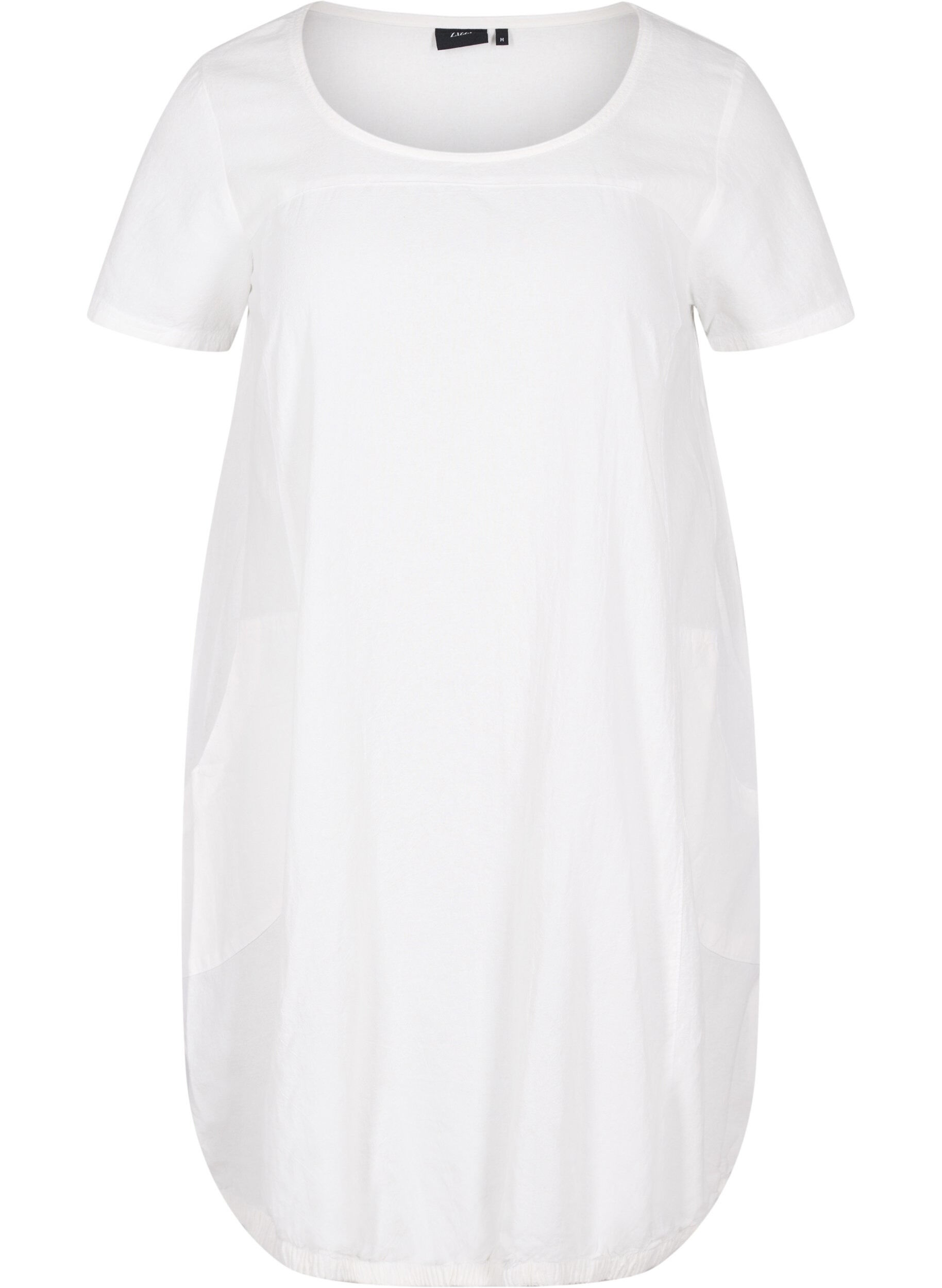 ZizziKurzarm Kleid aus Baumwolle, Wei&szlig;, Packshot image number 0