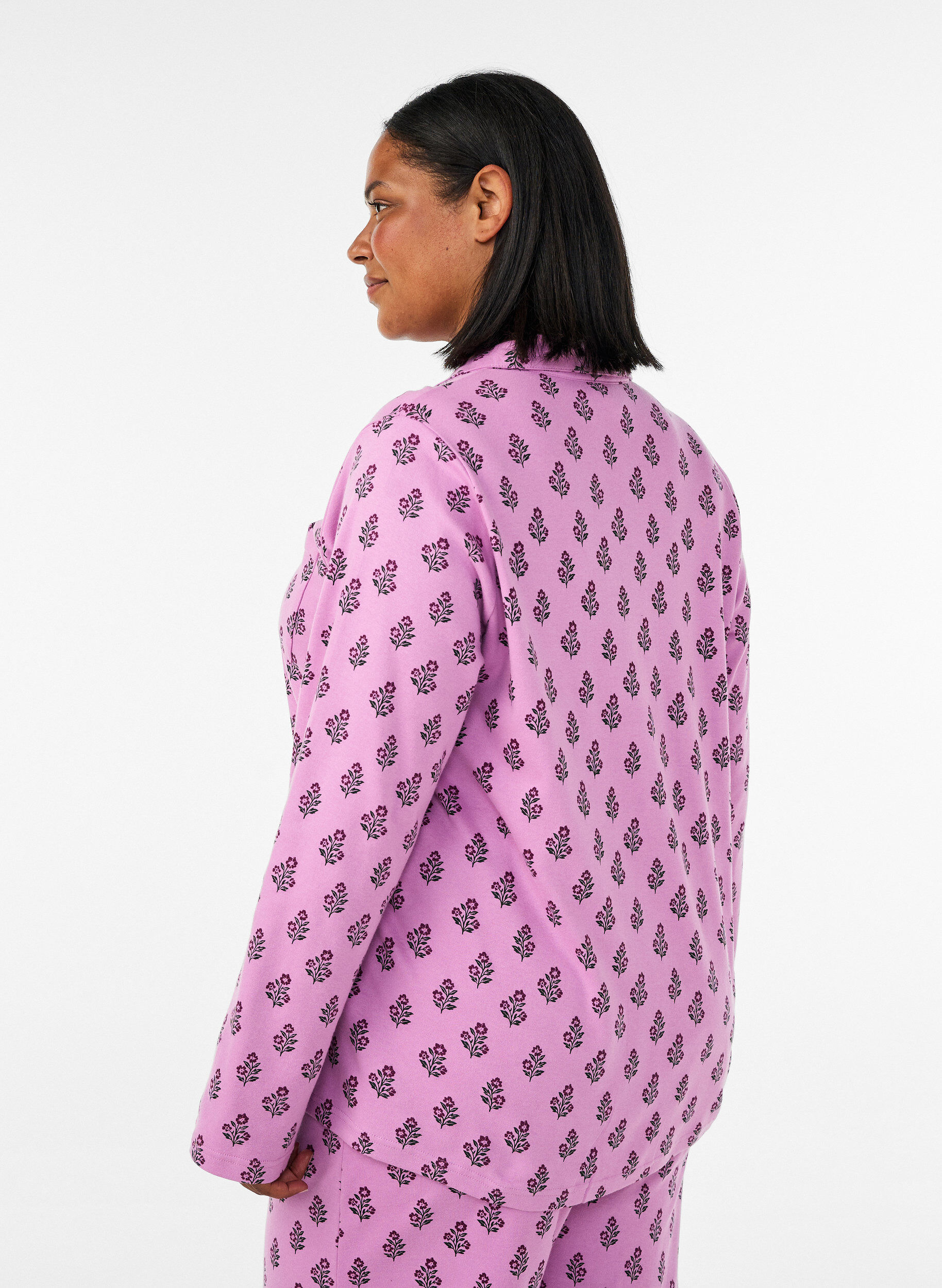 ZizziBaumwoll-Pyjamahemd mit Brusttasche, Rot, Model image number 2