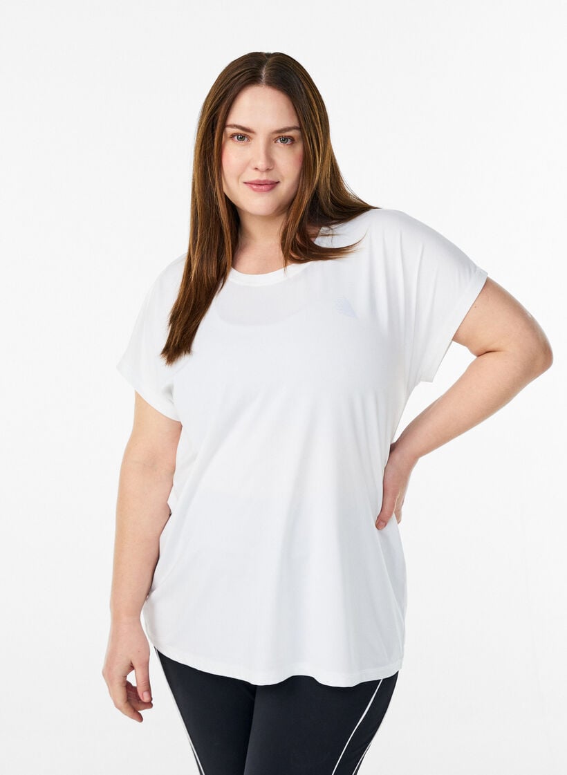 Einfarbiges Trainings-T-Shirt, Wei&szlig;, Model image number 0
