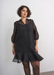 Kurzes Kleid aus Organza mit R&uuml;schensaum, Schwarz, Model image number 0