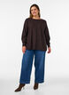 Strickbluse mit Rundhalsausschnitt und Strickmuster, Braun, Model image number 1