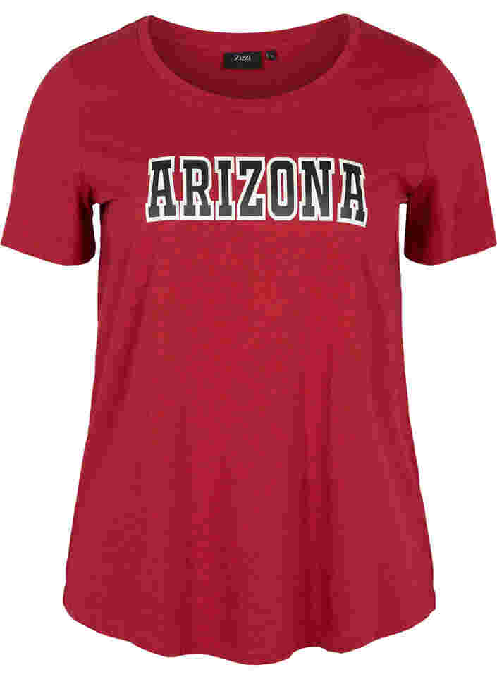 Baumwoll-T-Shirt mit Aufdruck, Chinese Red Arisona, Packshot image number 0