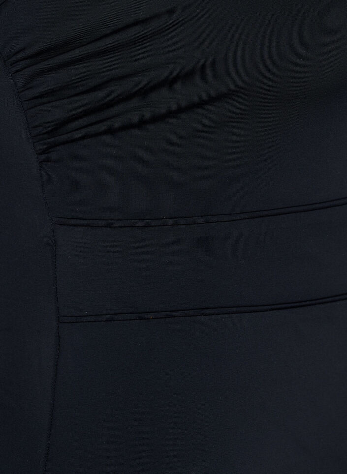 Badeanzug mit V-Ausschnitt und Mesh, Black, Packshot image number 3